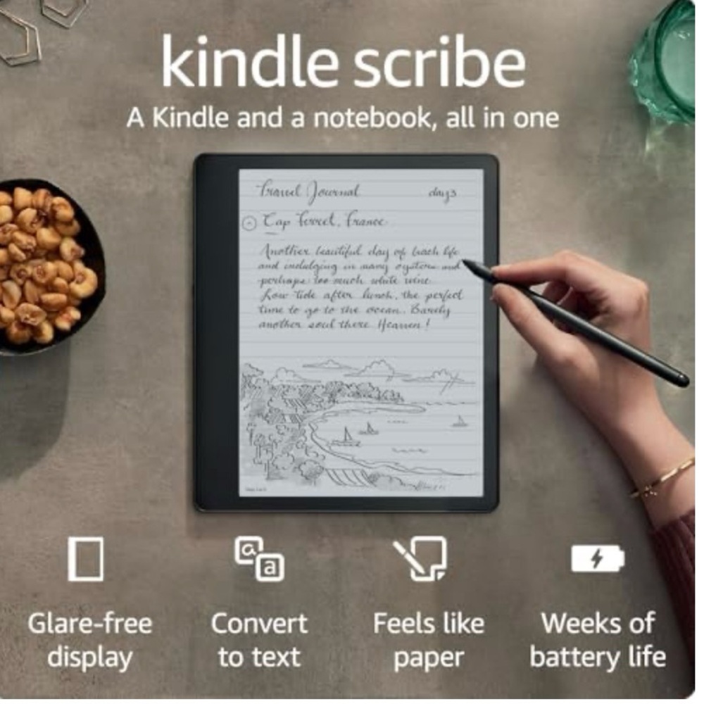 Kindle Scribe (like new) Bundle with folio cover and adapter plug